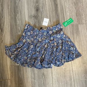 Paisley Flounce Mini Skirt